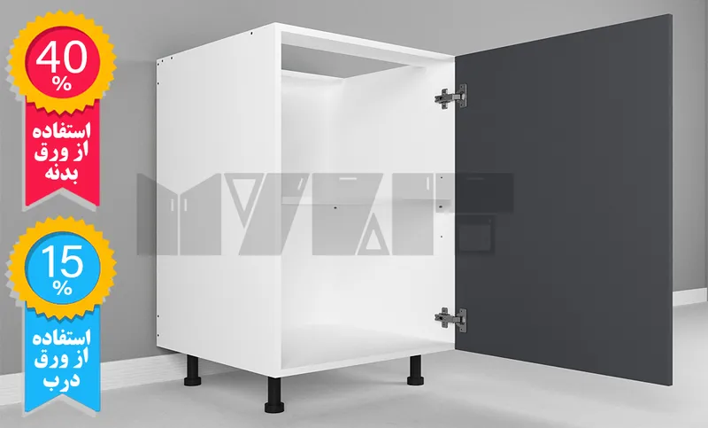 یونیت زمینی 60-50 سانتیمتر - 40 درصد ورق بدنه - 15 درصد ورق درب gallery0