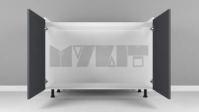 زیر سینکی (PVC) دستگیره پروفیلی 120-80 سانت - 100 درصد ورق بدنه - 22 درصد ورق درب gallery1
