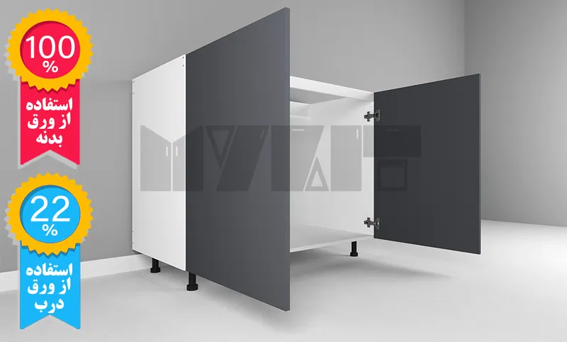 زیر سینکی (PVC) ساده 120-80 سانت - 100 درصد ورق بدنه - 22 درصد ورق درب gallery0