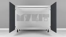 زیر سینکی (MDF) ساده 120-80 سانت - 35 درصد ورق بدنه - 22 درصد ورق درب gallery1