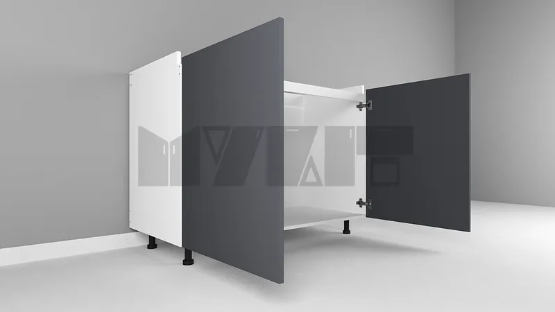 زیر سینکی (MDF) دستگیره پروفیلی 120-80 سانت - 35 درصد ورق بدنه - 22 درصد ورق درب gallery1