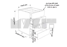 یونیت ساده 4 کشو - 70-120 سانت - 65 درصد ورق بدنه - 30 درصد ورق درب gallery1
