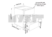 یونیت ساده 3 کشو مساوی - 70-120 سانت - 65 درصد ورق بدنه - 30 درصد ورق درب gallery1