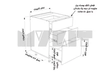 یونیت ساده 3 کشو نامساوی - 70-120 سانت - 65 درصد ورق بدنه - 30 درصد ورق درب gallery1