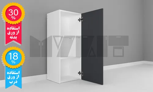 یونیت دیواری ارتفاع 110 عرض 35 تا 45 سانتیمتر - 30 درصد ورق بدنه - 18 درصد ورق درب