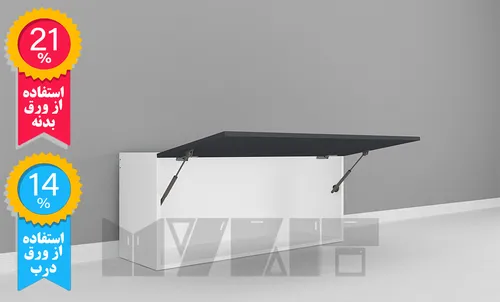 کابینت دیواری جکی ارتفاع 45 عرض 70 تا 90 سانتیمتر - 21 درصد ورق بدنه - 14 درصد ورق درب