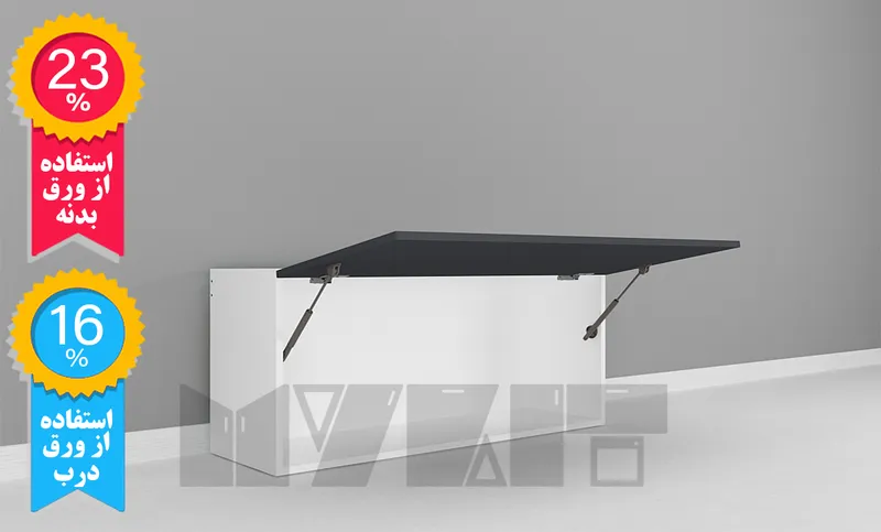 کابینت دیواری جکی ارتفاع 55 عرض 70 تا 90 سانتیمتر - 23 درصد ورق بدنه - 16 درصد ورق درب gallery0