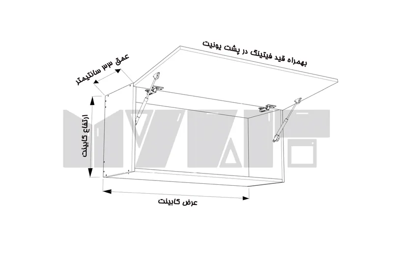 کابینت دیواری جکی ارتفاع 55 عرض 70 تا 90 سانتیمتر - 23 درصد ورق بدنه - 16 درصد ورق درب gallery3