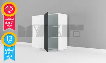 یونیت دیواری ثابتخور ارتفاع 70 عرض 100-70 سانتیمتر - 45 درصد ورق بدنه - 13 درصد ورق درب