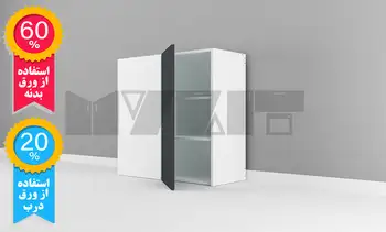 یونیت دیواری ثابتخور ارتفاع 110 عرض 100-70 سانتیمتر - 60 درصد ورق بدنه - 20 درصد ورق درب