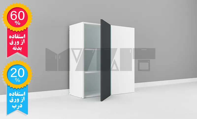 یونیت دیواری ثابتخور ارتفاع 110 عرض 100-70 سانتیمتر - 60 درصد ورق بدنه - 20 درصد ورق درب gallery1