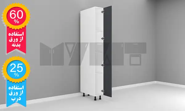 یونیت کمدی 30-15 سانتیمتر - ارتفاع 213-207 سانتیمتر - 60 درصد ورق بدنه - 25 درصد ورق درب