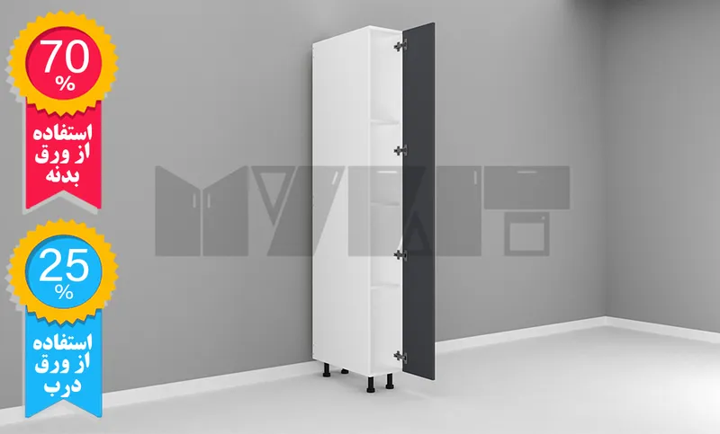 یونیت کمدی 30-15 سانتیمتر - ارتفاع 253-247 سانتیمتر - 70 درصد ورق بدنه - 25 درصد ورق درب gallery0