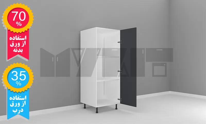 یونیت کمدی 60-50 سانتیمتر - ارتفاع 143-137 سانتیمتر - 70 درصد ورق بدنه - 35 درصد ورق درب gallery0