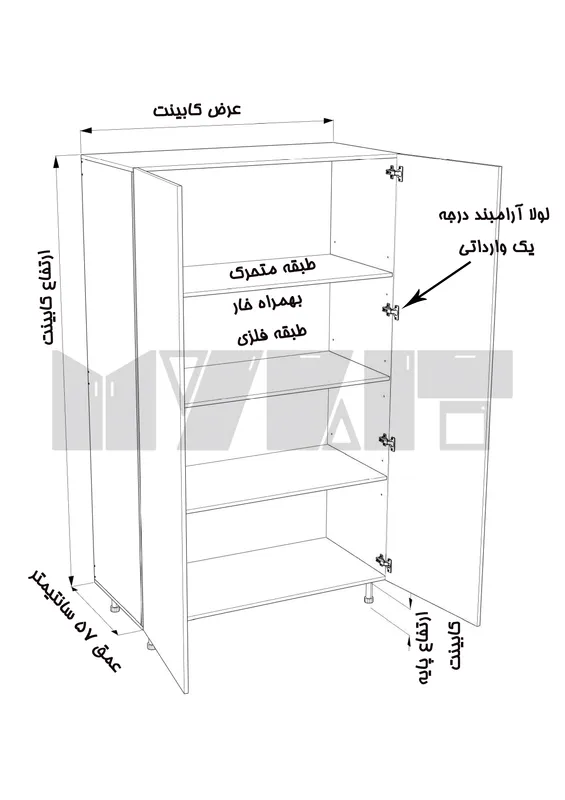 یونیت کمدی 90-70 سانتیمتر - ارتفاع 253-247 سانتیمتر - 100 درصد ورق بدنه - 90 درصد ورق درب gallery3