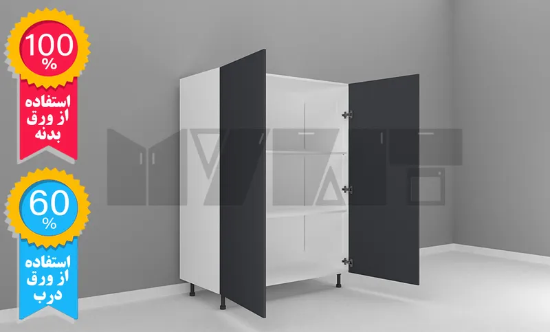 یونیت کمدی 100-120 سانتیمتر - ارتفاع 143-137 سانتیمتر - 100 درصد ورق بدنه - 60 درصد ورق درب gallery0