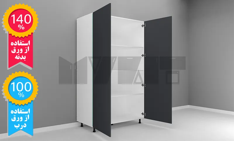 یونیت کمدی 120-100 سانتیمتر - ارتفاع 253-247 سانتیمتر - 140 درصد ورق بدنه - 100 درصد ورق درب gallery0