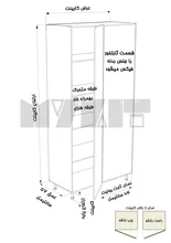 یونیت کمدی ثابتخور 100-90 سانتیمتر - ارتفاع 253-247-231-227-213-207 سانتیمتر - 130 درصد ورق بدنه - 45 درصد ورق درب gallery2