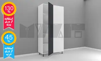 یونیت کمدی ثابتخور 100-90 سانتیمتر - ارتفاع 253-247-231-227-213-207 سانتیمتر - 130 درصد ورق بدنه - 45 درصد ورق درب