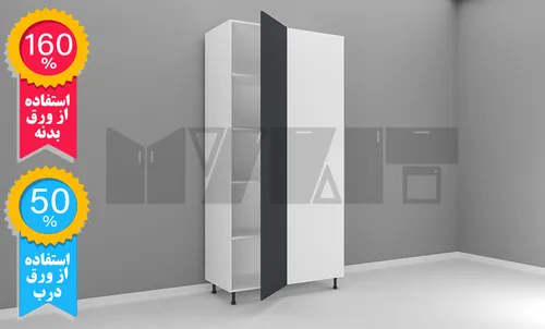 یونیت کمدی ثابتخور 120-110 سانتیمتر - ارتفاع 253-247-231-227-213-207 سانتیمتر - 160 درصد ورق بدنه - 50 درصد ورق درب