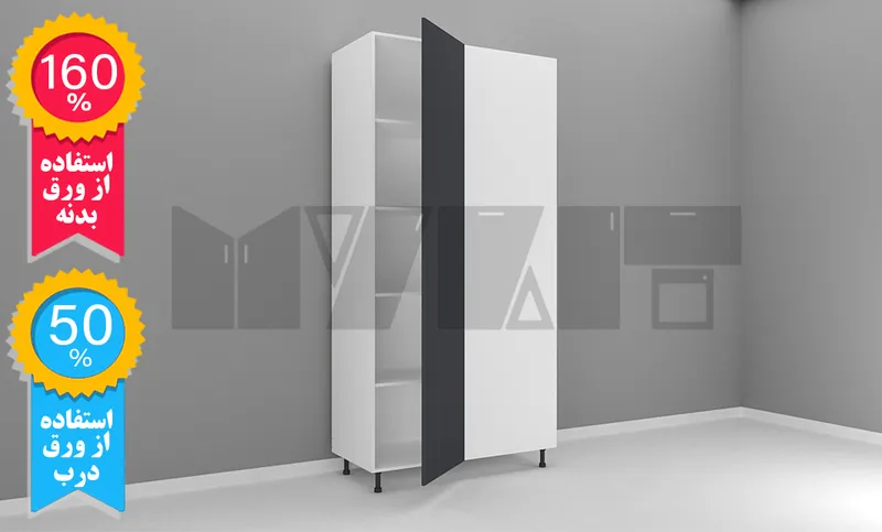 یونیت کمدی ثابتخور 120-110 سانتیمتر - ارتفاع 253-247-231-227-213-207 سانتیمتر - 160 درصد ورق بدنه - 50 درصد ورق درب gallery0