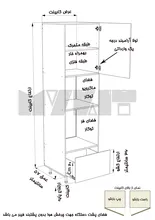 یونیت کمدی فر و ماکرویو یک کشو 60 سانتیمتر - ارتفاع 231-227 سانتیمتر - 90 درصد ورق بدنه - 30 درصد ورق درب gallery2