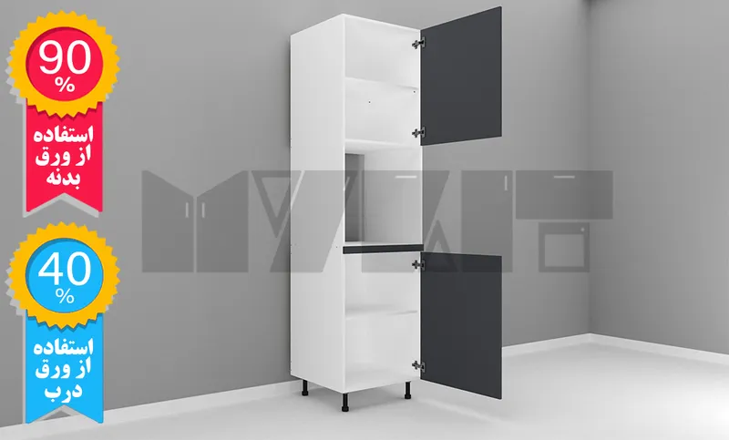 یونیت کمدی فر 60 سانتیمتر - ارتفاع 231-227 سانتیمتر - 90 درصد ورق بدنه - 40 درصد ورق درب gallery0