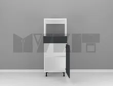 یونیت کمدی دستگیره پروفیلی ماکرویو یک کشو 60 سانتیمتر - ارتفاع 143-137 سانتیمتر - 70 درصد ورق بدنه - 18 درصد ورق درب gallery1