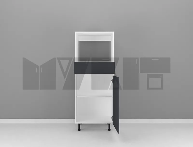 یونیت کمدی دستگیره پروفیلی ماکرویو یک کشو 60 سانتیمتر - ارتفاع 143-137 سانتیمتر - 70 درصد ورق بدنه - 18 درصد ورق درب gallery1