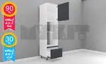 یونیت کمدی دستگیره پروفیلی فر و ماکرویو یک کشو 60 سانتیمتر - ارتفاع 231-227 سانتیمتر - 90 درصد ورق بدنه - 30 درصد ورق درب thumb 1