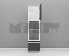 یونیت کمدی دستگیره پروفیلی فر و ماکرویو یک کشو 60 سانتیمتر - ارتفاع 253-247 سانتیمتر - 100 درصد ورق بدنه - 40 درصد ورق درب gallery1