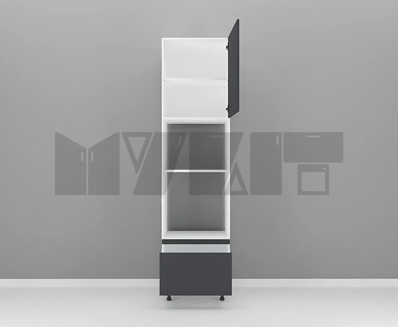 یونیت کمدی دستگیره پروفیلی فر و ماکرویو یک کشو 60 سانتیمتر - ارتفاع 253-247 سانتیمتر - 100 درصد ورق بدنه - 40 درصد ورق درب gallery1