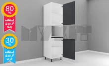 یونیت کمدی دستگیره پروفیلی ماکرویو 60 سانتیمتر - ارتفاع 213-207 سانتیمتر - 80 درصد ورق بدنه - 30 درصد ورق درب gallery0