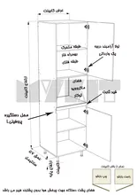 یونیت کمدی دستگیره پروفیلی ماکرویو 60 سانتیمتر - ارتفاع 231-227 سانتیمتر - 90 درصد ورق بدنه - 40 درصد ورق درب gallery2